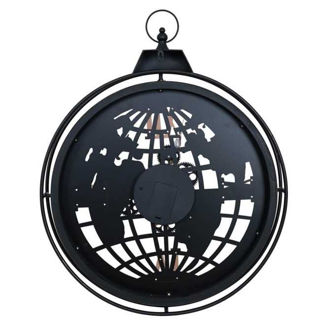 Orologio da Parete Mappamondo Nero e Bronzo D.66 cm