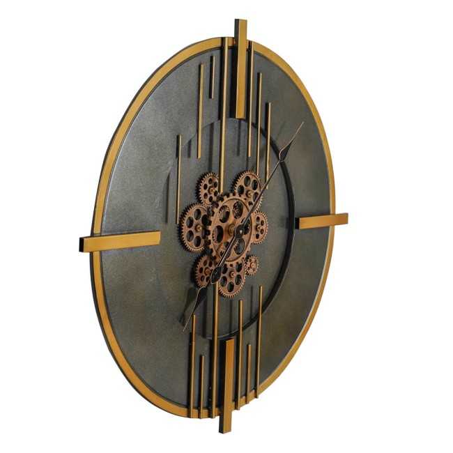 Orologio da Parete Moderno Nero e Oro D.65 cm