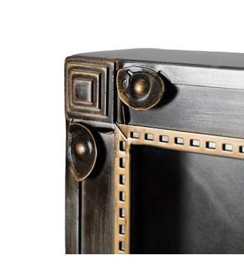 Orologio da Parete Nero Anticato e Oro 80x9,5x80 cm