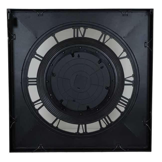 Orologio da Parete Nero Anticato e Oro 80x9,5x80 cm