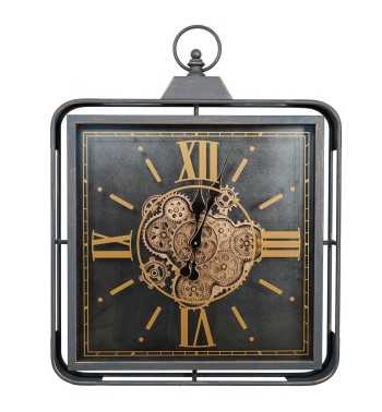 Orologio da Parete Nero e Oro 65x8x82 cm