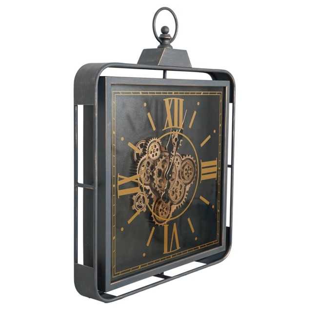 Orologio da Parete Nero e Oro 65x8x82 cm