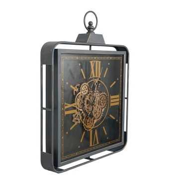 Orologio da Parete Nero e Oro 65x8x82 cm