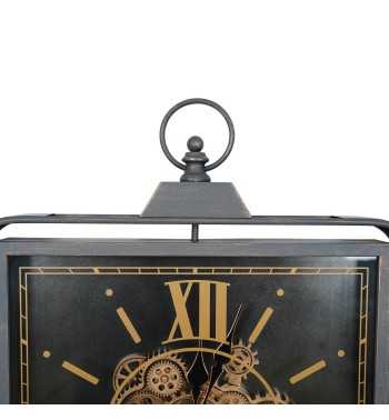 Orologio da Parete Nero e Oro 65x8x82 cm