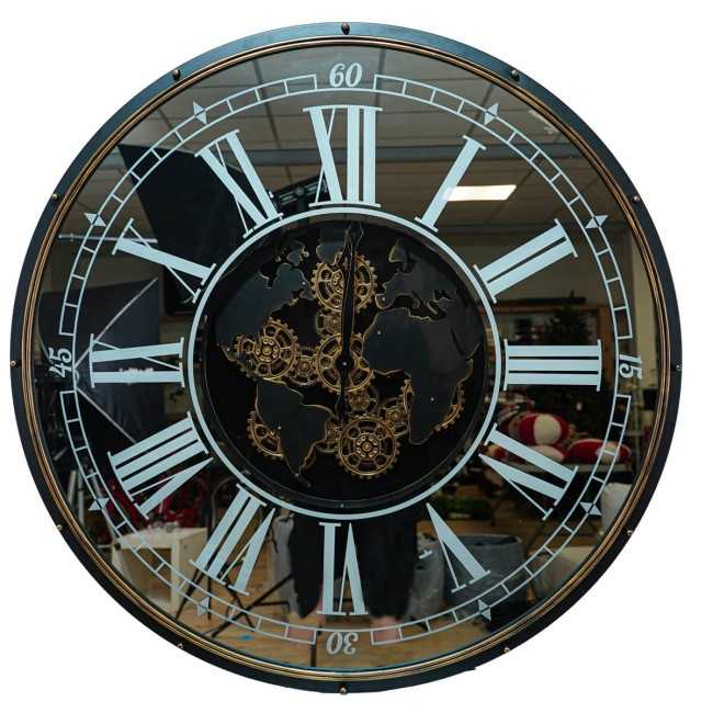 Orologio da Parete con Led e Ingranaggi D.120 cm