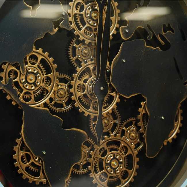 Orologio da Parete con Led e Ingranaggi D.120 cm