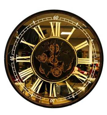 Orologio da Parete con Led e Ingranaggi D.120 cm