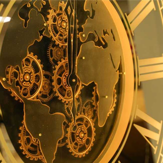 Orologio da Parete con Led e Ingranaggi D.120 cm