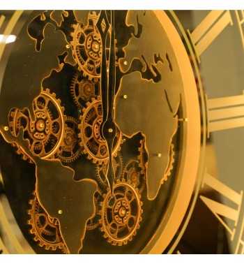 Orologio da Parete con Led e Ingranaggi D.120 cm