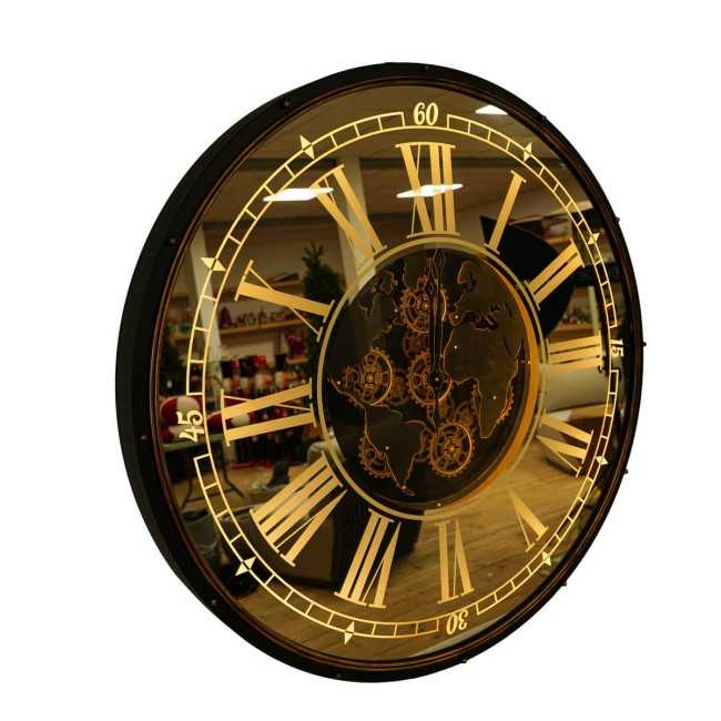 Orologio da Parete con Led e Ingranaggi D.120 cm