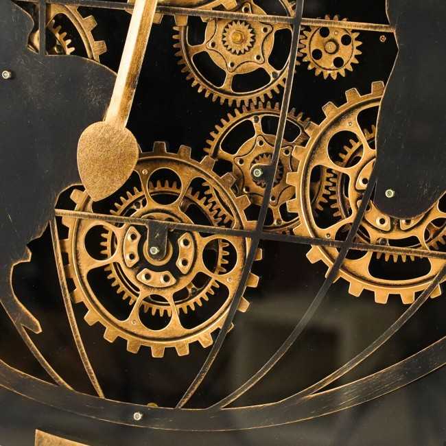 Orologio da Parete con Ingranaggi e Mappamondo D.120 cm