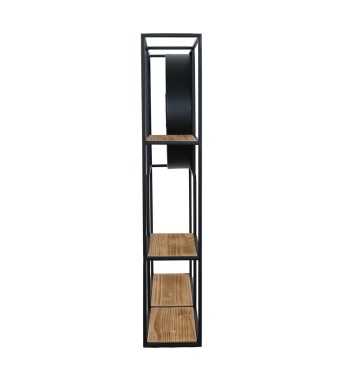 Orologio da Parete con Mensole Nero e Oro 70x70x13 cm