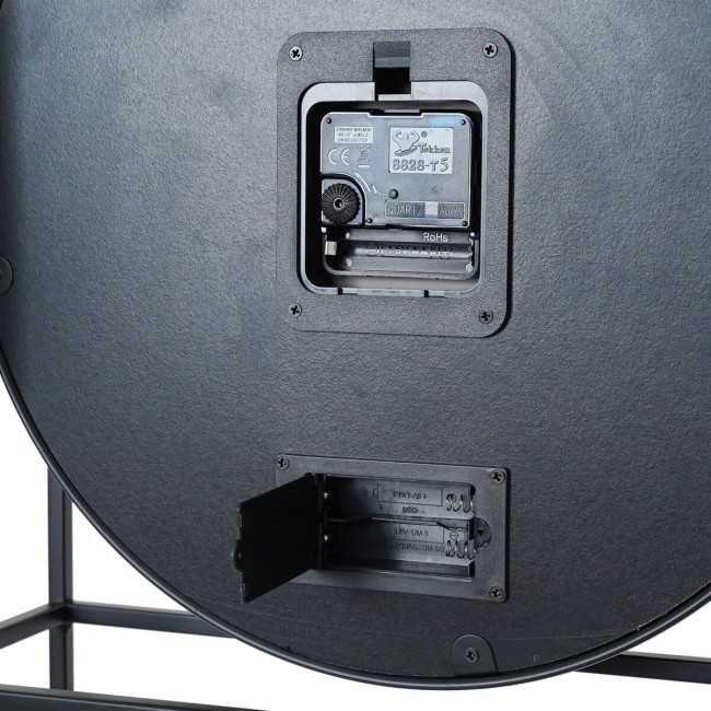 Orologio da Parete con Mensole Nero e Oro 70x70x13 cm