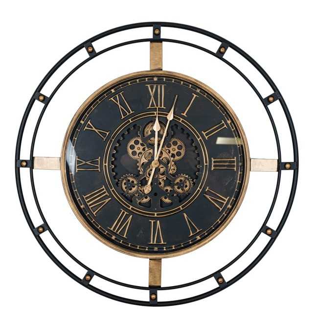 Orologio da Parete Nero e Oro D.90 cm