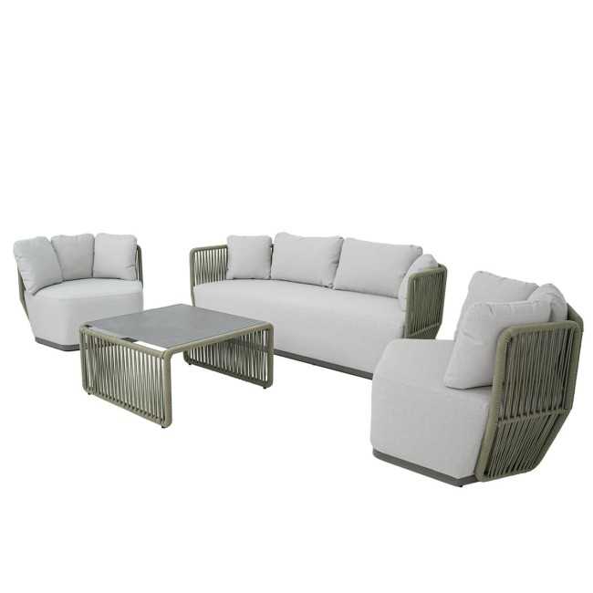 Set Divano da Giardino in Alluminio, 5/6 Persone - Liverpool