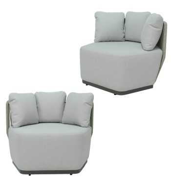 Set Divano da Giardino in Alluminio, 5/6 Persone - Liverpool