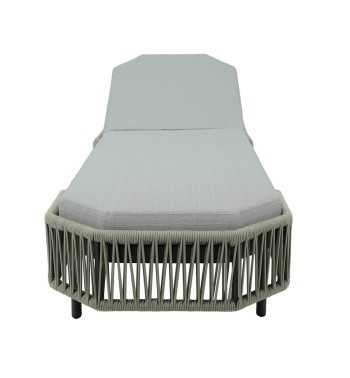 Set Lettino Prendisole e Tavolino in Alluminio da Giardino - Derby