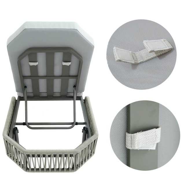 Set Lettino Prendisole e Tavolino in Alluminio da Giardino - Derby