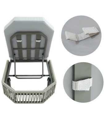 Set Lettino Prendisole e Tavolino in Alluminio da Giardino - Derby