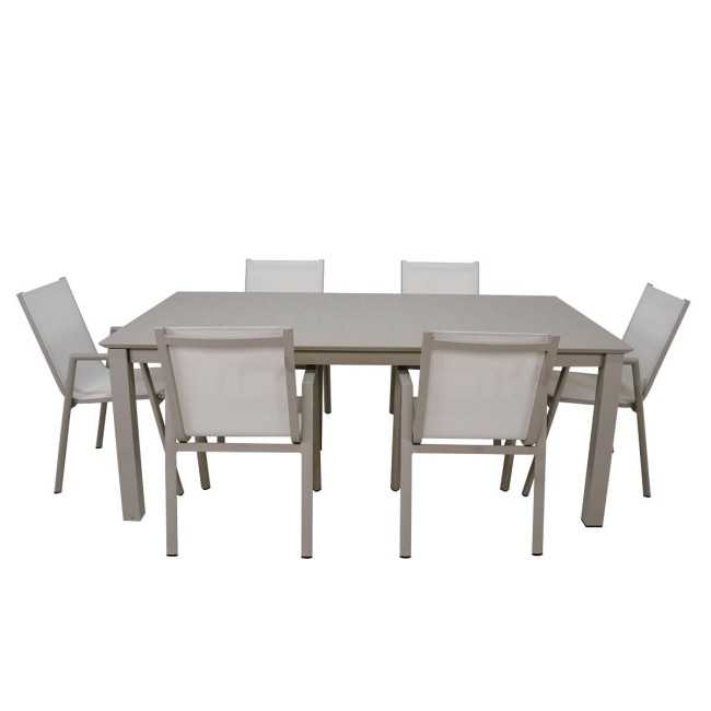 Set Tavolo Allungabile e Sedie da Giardino in Alluminio, 6/8 Persone - Glasgow