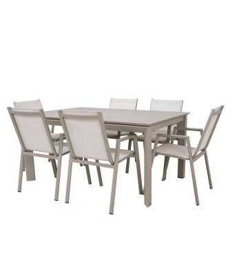 Set Tavolo e Sedie da Giardino in Alluminio, 6 e 8 Persone - Stirling