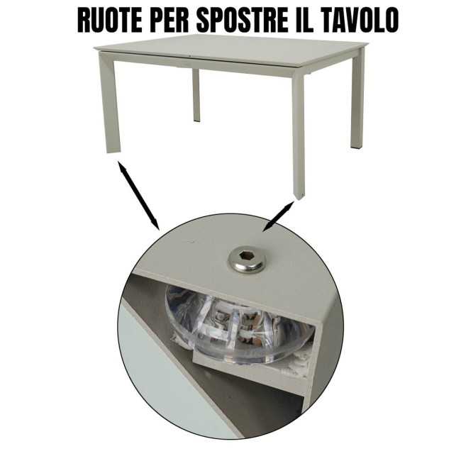 Set Tavolo e Sedie da Giardino in Alluminio, 6 e 8 Persone - Stirling