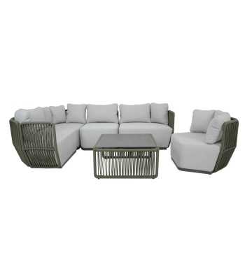 Set Divano Angolare Modulabile da Giardino - Manchester