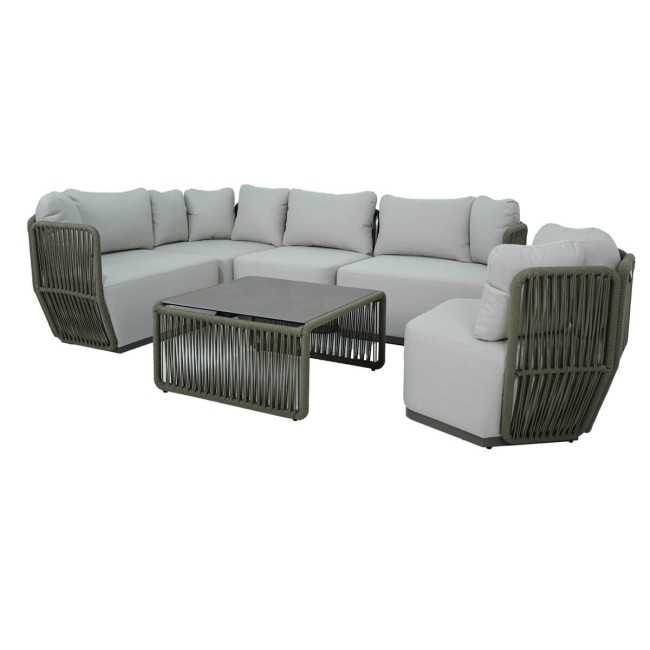 Set Divano Angolare Modulabile da Giardino - Manchester