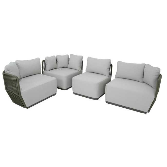 Set Divano Angolare Modulabile da Giardino - Manchester