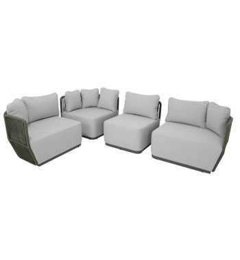 Set Divano Angolare Modulabile da Giardino - Manchester