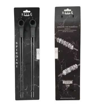 Spiedini per BBQ in Acciaio Inossidabile Conf. da 2 pz