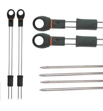 Spiedini per BBQ in Acciaio Inossidabile Conf. da 2 pz