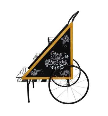 Carretto Espositore in Ferro e Legno di Abete 76x68xH.106,5 cm