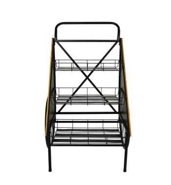 Carretto Espositore in Ferro e Legno di Abete 76x68xH.106,5 cm