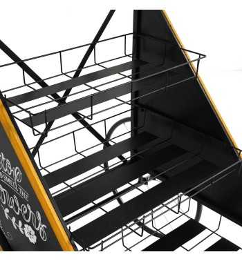 Carretto Espositore in Ferro e Legno di Abete 76x68xH.106,5 cm