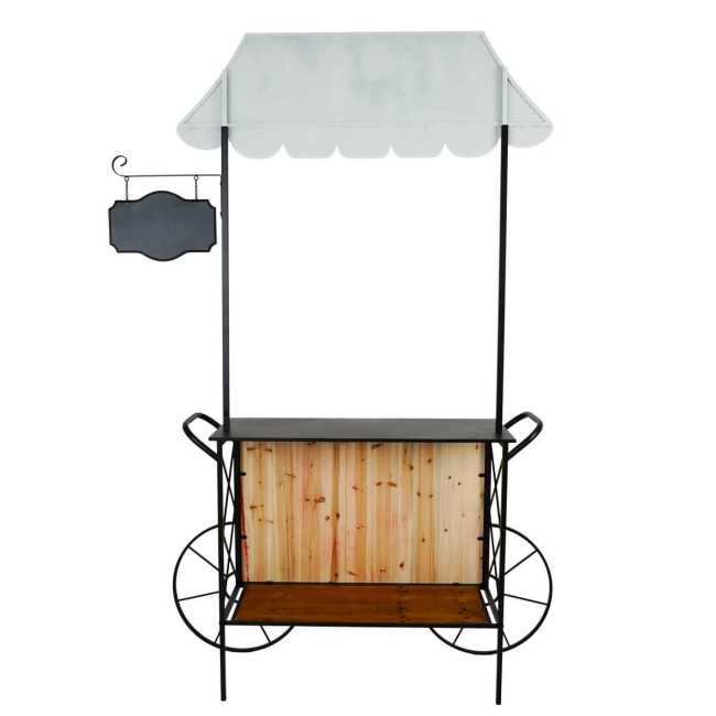 Carretto Espositore Natalizio in Ferro e Legno di Abete 149x39xH.213 cm