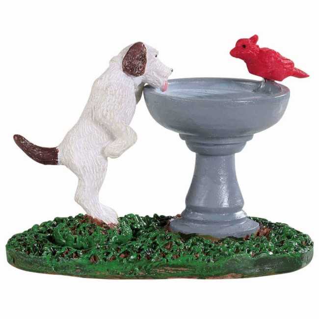 Bird Bath Dog Fountain - Lemax 94535