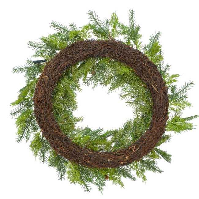 Ghirlanda Natalizia Verde con Pigne D.76 cm in PE