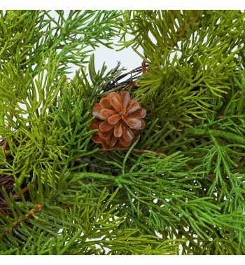 Ghirlanda Natalizia Verde con Pigne D.76 cm in PE