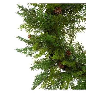 Ghirlanda Natalizia Verde con Pigne D.76 cm in PE