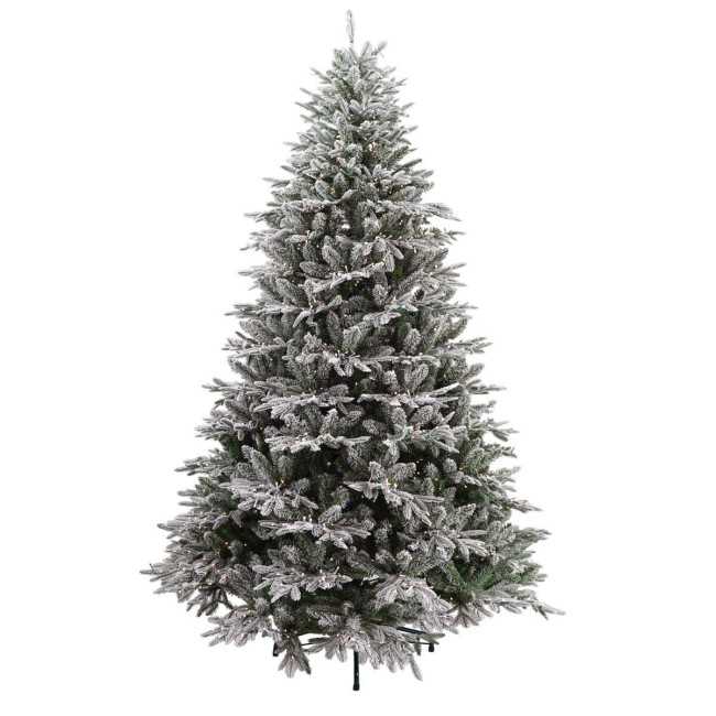 Albero di Natale Innevato con Led in Pe+Pvc H.180/270 cm Apertura ad Ombrello - Canada Lux