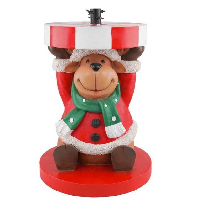 Base per Albero di Natale con Renna in Resina H.65 cm