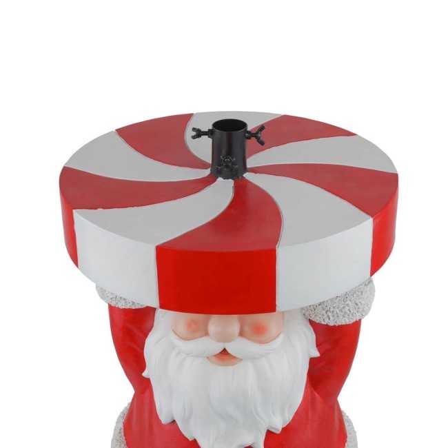 Base per Albero di Natale con Babbo Natale in Resina H.65 cm