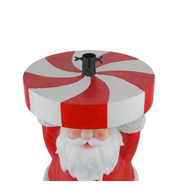 Base per Albero di Natale con Babbo Natale in Resina H.65 cm