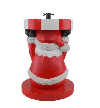 Base per Albero di Natale con Babbo Natale in Resina H.65 cm