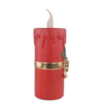 Candela Natalizia Rossa con Led in Resina H.44 cm