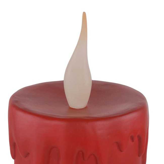 Candela Natalizia Rossa con Led in Resina H.44 cm