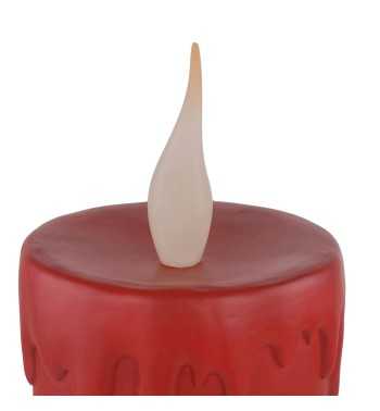Candela Natalizia Rossa con Led in Resina H.44 cm