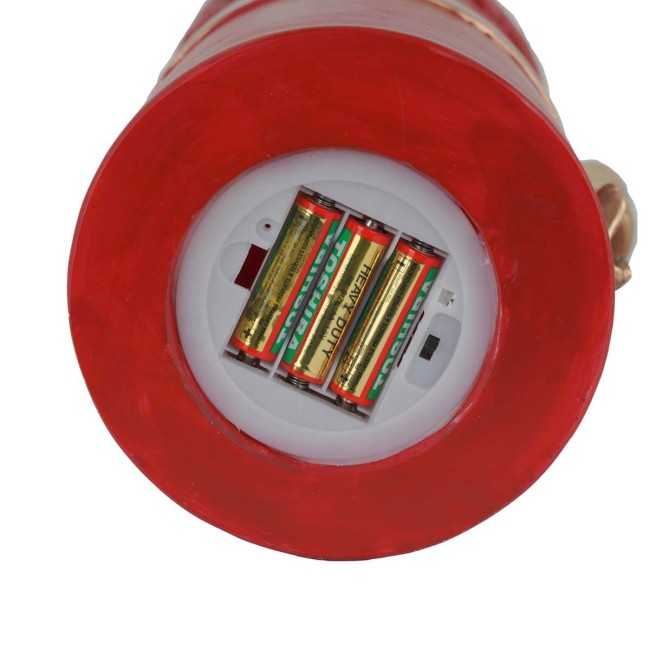 Candela Natalizia Rossa con Led in Resina H.44 cm