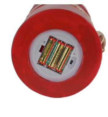 Candela Natalizia Rossa con Led in Resina H.44 cm